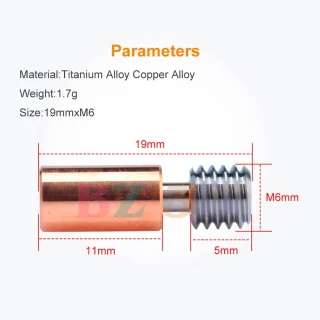 Titanium alloy bi-metal heatbreak voor 3D-printerhotend (type 2)