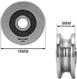 Universeel V-groef kogellagers 18x4x8 mm (10 stuks)