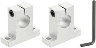 Velnivo lineaire railgeleiding 16 mm ID – aluminium ashouder, 2 stuks
