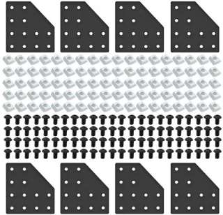 Voegplaat 8 stuks - hoekbeugel L - 2040 T-moeren - schroeven - V-slot accessoires