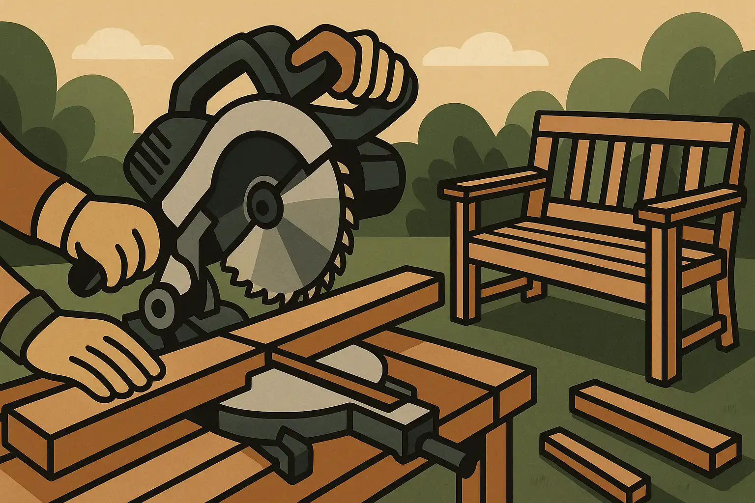 Project in beeld: bouw je eigen tuinmeubel met alleen een afkortzaag