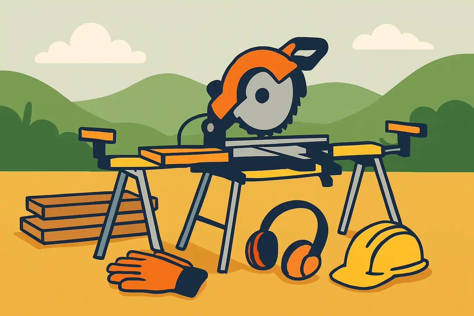 Werk veilig buiten: zo zet je in 10 stappen een mobiele zaagplek op met je afkortzaag