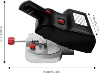 Mini-afkortzaag - compacte tafelcirkelzaag voor hout en metaal, instelbaar van 0 tot 45 graden