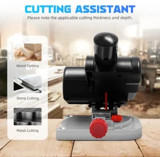 Mini-afkortzaag - compacte tafelcirkelzaag voor hout en metaal, instelbaar van 0 tot 45 graden