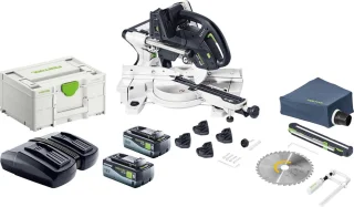 Festool KAPEX KSC 60 Basic accu afkortzaag 18 V / 36 V 216 mm borstelloos + 2x accu 8.0 Ah + lader + Systainer