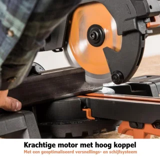 Afkortzaag Met Trekfunctie – 185 mm Afkortzaag En Verstekzaag Met Lasergeleiding - Met Onderstel - Elektrische Zaag incl. Universeel Mes - 45° afstand, 50° verstek