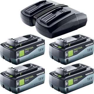 Festool SYMC 70 Basic SYMMETRIC accu-freeszaag 36 V ( 2 x 18 V ) 216 mm + 4x accu 8.0 Ah + dubbele lader + Systainer