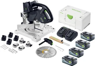 Festool SYMC 70 Basic SYMMETRIC accu-freeszaag 36 V ( 2 x 18 V ) 216 mm + 4x accu 8.0 Ah + dubbele lader + Systainer