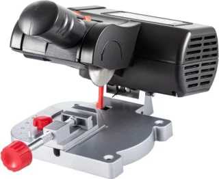 Mini-Afkortzaag - 90 W Afkortzaag - Inclusief 3 x Zaagbladen - 5 cm en 5,8 cm, 12/10/4 mm - Mini-Ijzerzaag - Draagbare 7800 tpm Verstekzaag - 0-45° Verstelbaar - Voor Hout Zink Aluminium