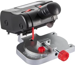 Mini-Afkortzaag - 90 W Afkortzaag - Inclusief 3 x Zaagbladen - 5 cm en 5,8 cm, 12/10/4 mm - Mini-Ijzerzaag - Draagbare 7800 tpm Verstekzaag - 0-45° Verstelbaar - Voor Hout Zink Aluminium