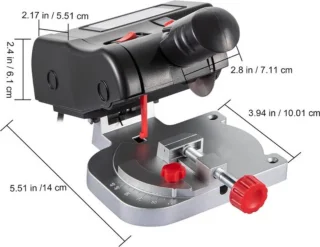 Mini-Afkortzaag - 90 W Afkortzaag - Inclusief 3 x Zaagbladen - 5 cm en 5,8 cm, 12/10/4 mm - Mini-Ijzerzaag - Draagbare 7800 tpm Verstekzaag - 0-45° Verstelbaar - Voor Hout Zink Aluminium