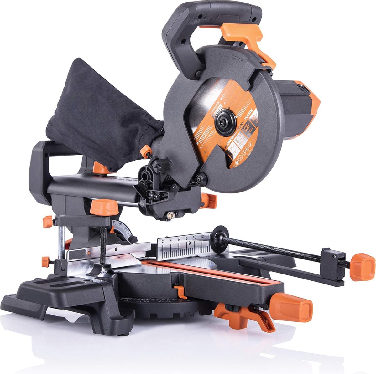 De Afkortzaag 230 mm Zwart/Oranje in één oogopslag