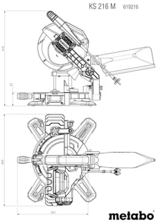 Afkortzaag verstekzaag 216 mm blad, meerkleurig