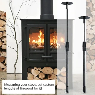 Brandhout meetstok 40-66 cm zilverkleurig