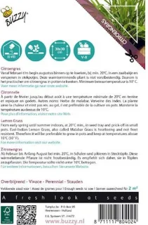 Wat vinden we goed aan de Buzzy Xotica Citroengras (Oostindische) zaden