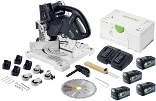 Festool SYMC 70 EB accu-profielzaag 36 V (2 x 18 V) met 4 accu's, lader en Systainer
