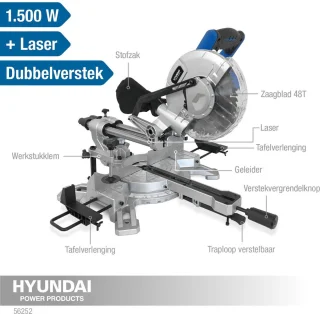 HYUNDAI kapzaag 1500W Ø210mm radiaal