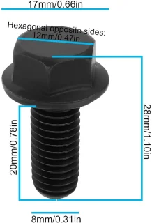 M8 x 20 mm arbor blade bolt voor afkortzaag en marmerzaag