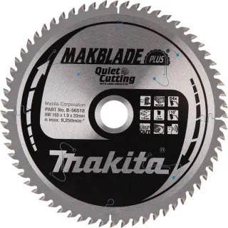 Makita Makblade-Plus Afkortzaagblad 165x20mm 64T B-56518