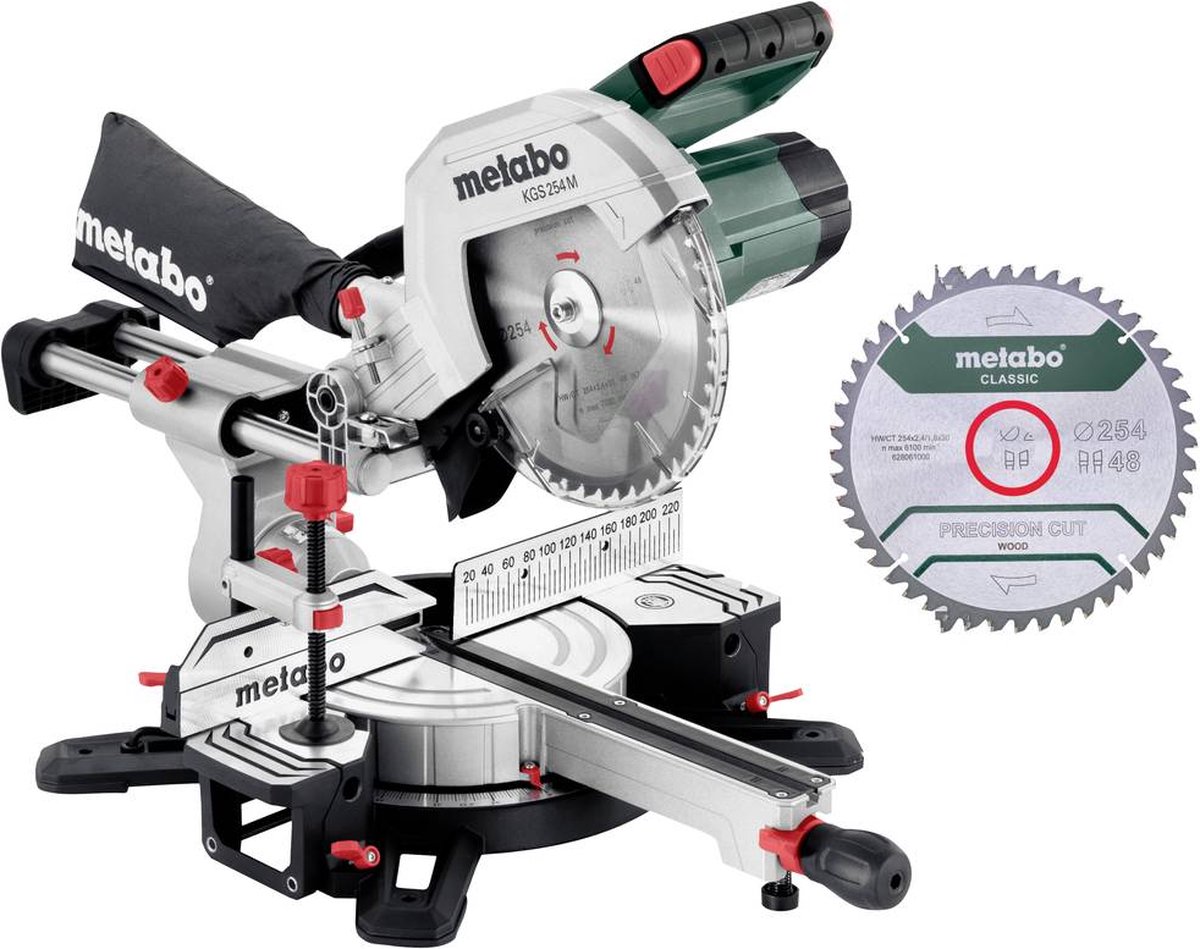 De Metabo KGS254M Afkortzaag 254 mm in één oogopslag