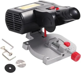 Mini tafelzaag afkortzaag hobbyzaag zilverkleurig