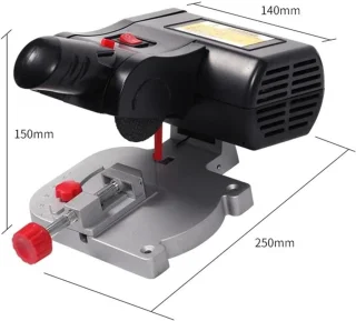 Mini tafelzaag afkortzaag hobbyzaag zilverkleurig