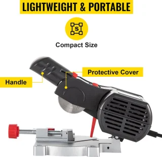 mini-verstekzaag 90 W met 3 zaagbladen 7800 RPM verstelbaar 0-45°