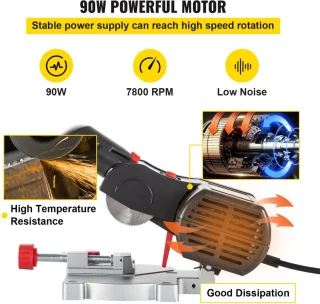 mini-verstekzaag 90 W met 3 zaagbladen 7800 RPM verstelbaar 0-45°