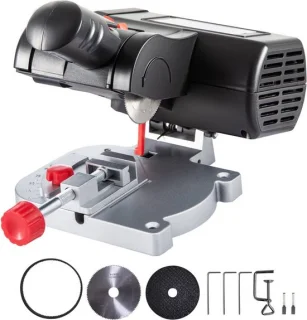 mini-verstekzaag 90 W met 3 zaagbladen 7800 RPM verstelbaar 0-45°