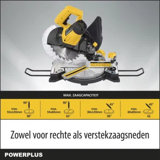 Powerplus POWX075700 elektrische verstekzaag 1500W 210mm