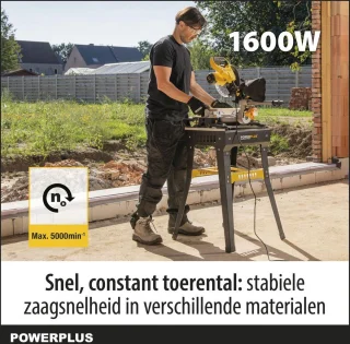 Powerplus POWX075710S elektrische verstekzaag 1600W 210mm