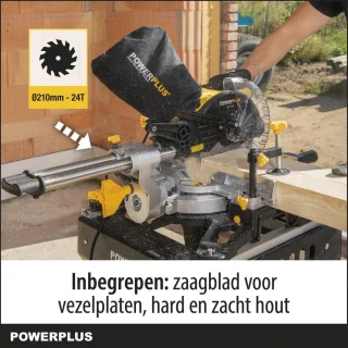 Powerplus POWX075710S elektrische verstekzaag 1600W 210mm