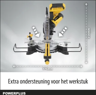 Powerplus POWX075720DB elektrische verstekzaag 1600W 210mm