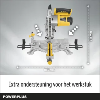 Powerplus POWX075730S elektrische verstekzaag 2100W 254mm