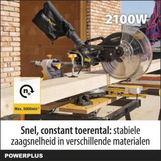 Powerplus POWX075730S elektrische verstekzaag 2100W 254mm
