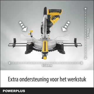 Powerplus POWX075740DB elektrische verstekzaag 2200W 254mm