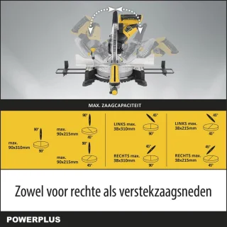 Powerplus POWX075740DB elektrische verstekzaag 2200W 254mm