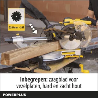 Powerplus POWX075740DB elektrische verstekzaag 2200W 254mm