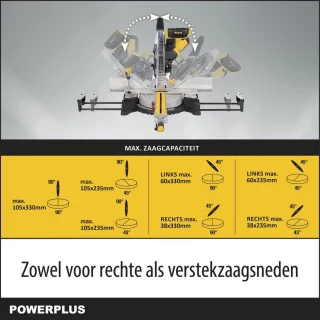 Powerplus POWX075750DB elektrische verstekzaag 2200W 305mm