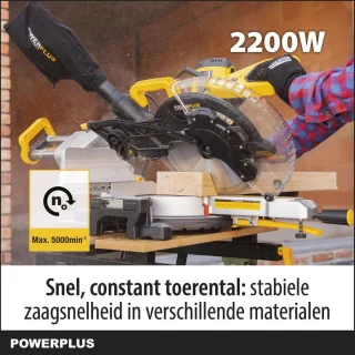 Powerplus POWX075750DB elektrische verstekzaag 2200W 305mm
