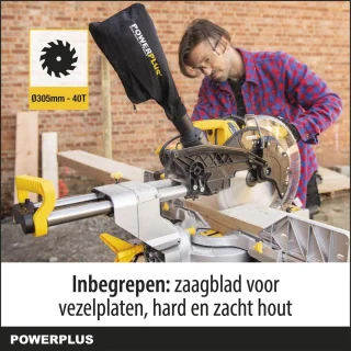 Powerplus POWX075750DB elektrische verstekzaag 2200W 305mm