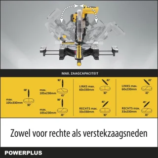 Powerplus POWX075751DB elektrische verstekzaag 2000W 305mm