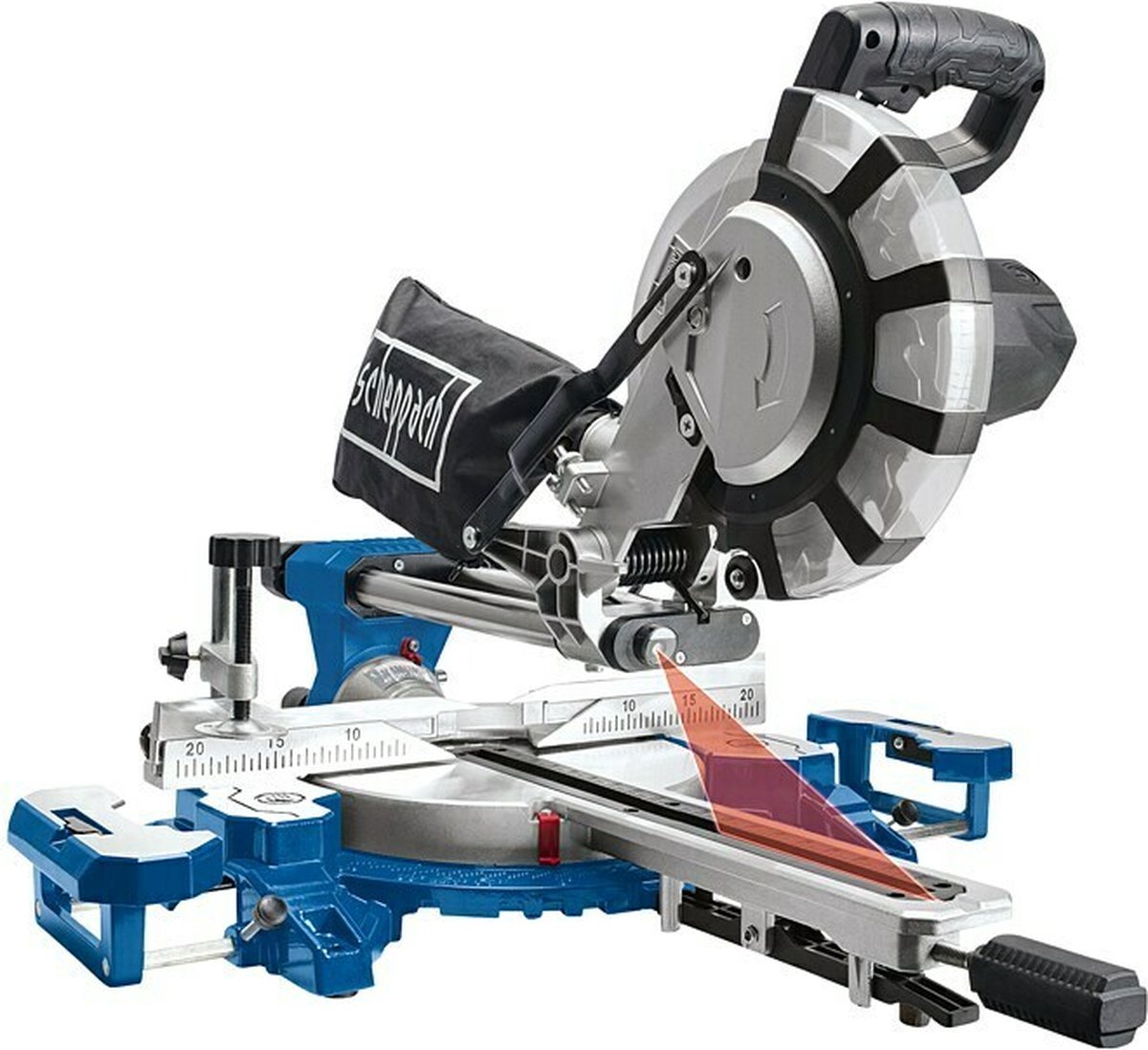 De Scheppach HM216 X afkortzaag in één oogopslag