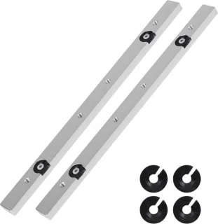 SnelShoppen - 2 x aluminium geanodiseerde mitre staven 9.5 x 19 x 300 mm - T-slot miter rail