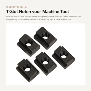 T-slot noten zwart oxide M12 45 staal
