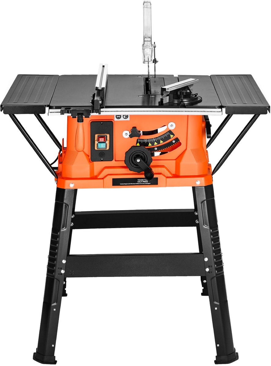 De Tafelzaag 254 mm 1800W met Onderstel en Zaagblad 24T in één oogopslag