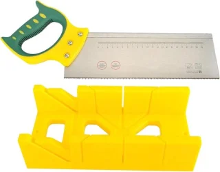 Verstekbak zaagset 46 cm geel
