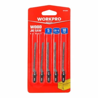 Workpro T101A0 Zaagblad Decoupeerzaag Hout 5 stuks