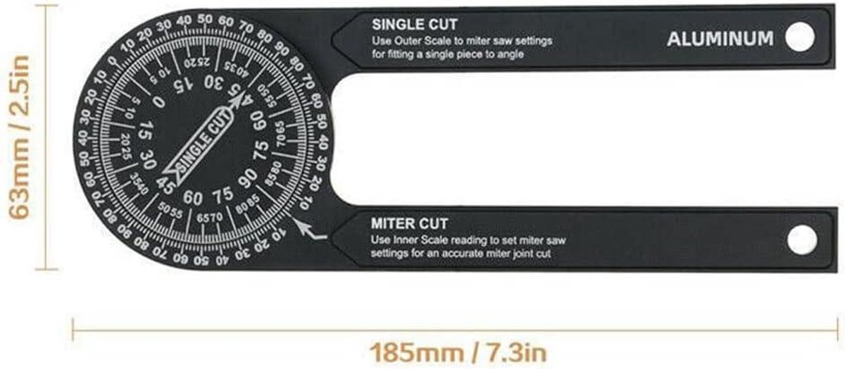 Wat vinden we goed aan de Zeynomax 7 inch verstekzaag gradenboog hoekzoeker aluminium