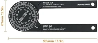 Zeynomax 7 inch verstekzaag gradenboog hoekzoeker aluminium